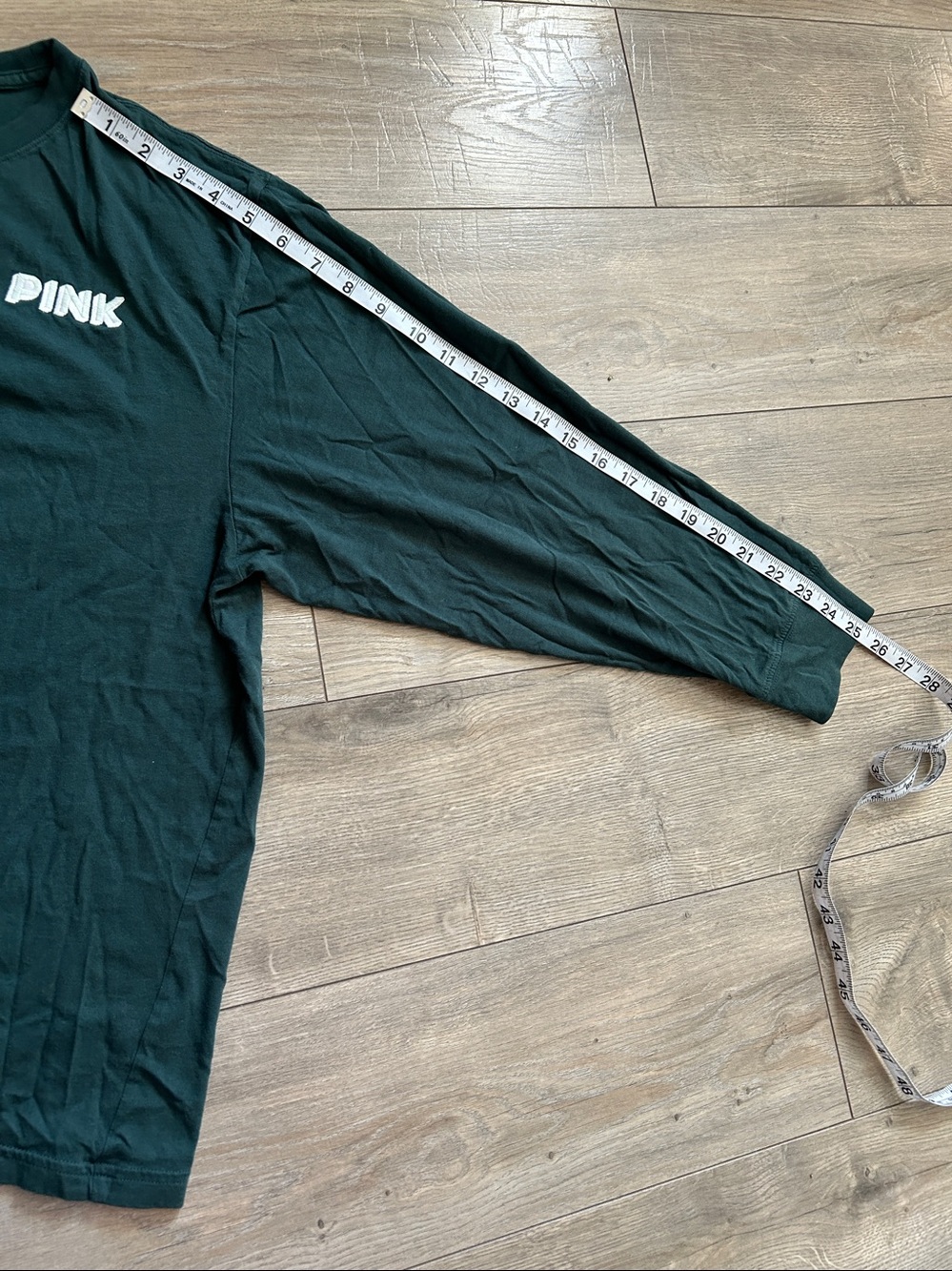 PINK Victoria's Secret Dark Teal Crewneck Tee; ‘Does This Come in Pink?’ - Picture 8 of 11